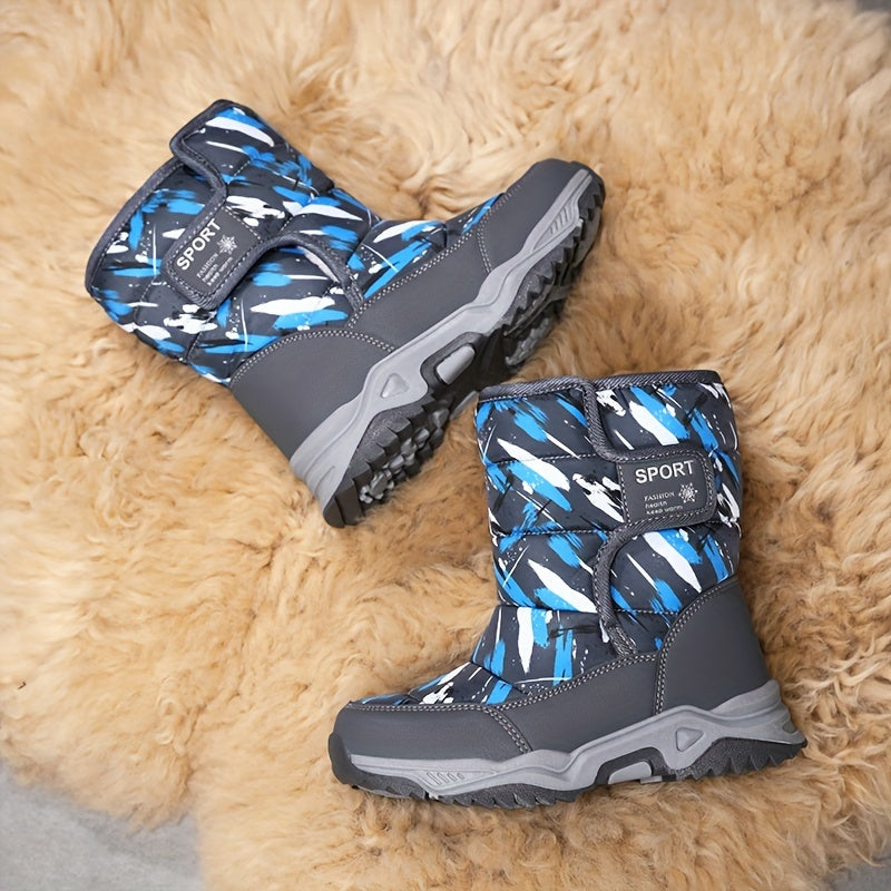 Boys' Snow Boots Warm Fleece Non slip Ankle Plush Outdoor Hikin