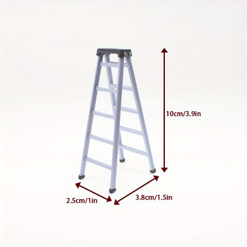 1:12 Scale Dollhouse Ladder Accessory Light Gray Plastic Decor Model