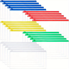 50pcs A6 Clear Document Bag Zipper Waterproof Wallet Pencil Bag 5 Colors