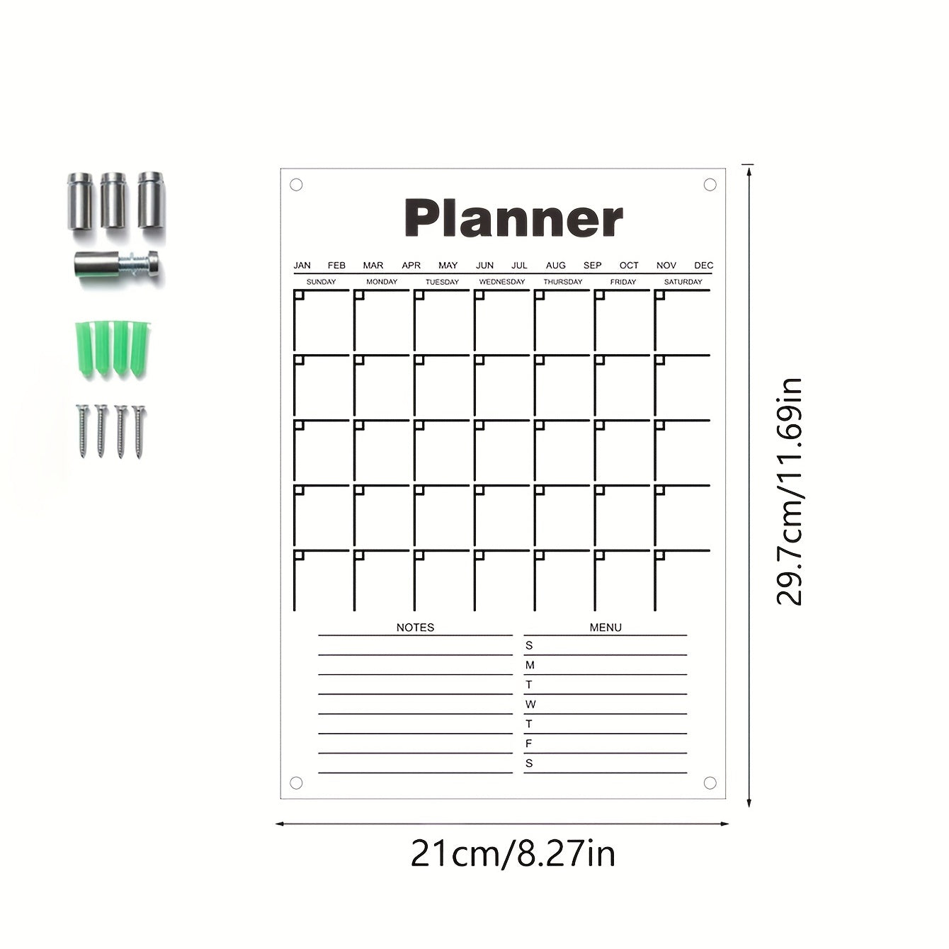 Acrylic Transparent Planner Message Board with Nails