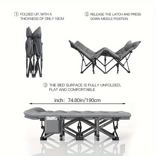 Outdoor Folding Bed Single Person Nap Bed Beach Camping Bed