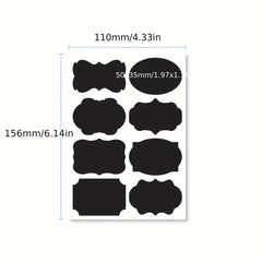 8pcs Vinyl Chalkboard Label Stickers Blackboard ChalkBoard Stickers