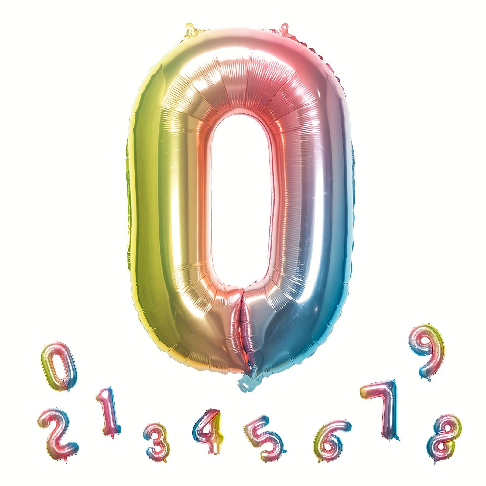 81 28cm Rainbow Number Balloon Party Supplies