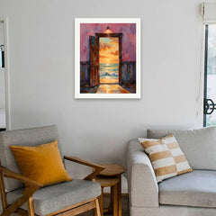 Sunset Ocean Sunset Through Door Paint by Numbers Kit 40x50