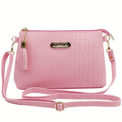 Crocodile Pattern Crossbody Bag PU Shoulder Bag Women's Handbag