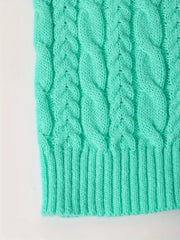  Casual Sweater Solid Cable Long Sleeve V Neck Jumper