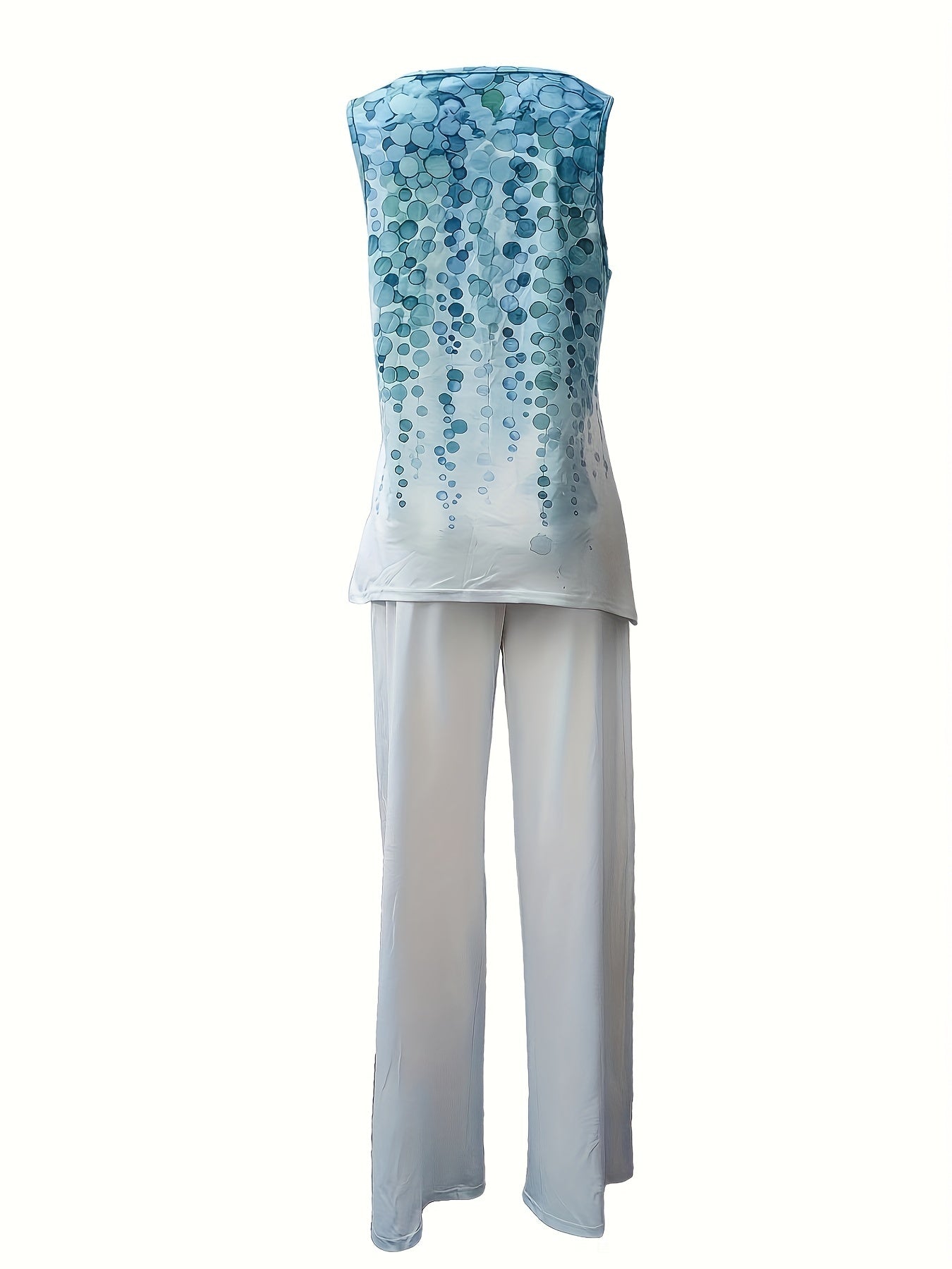 Allover Print Tank Top & Loose Pants Set
