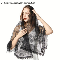 Romantic Lace Bridal Veil Headscarf for Brides