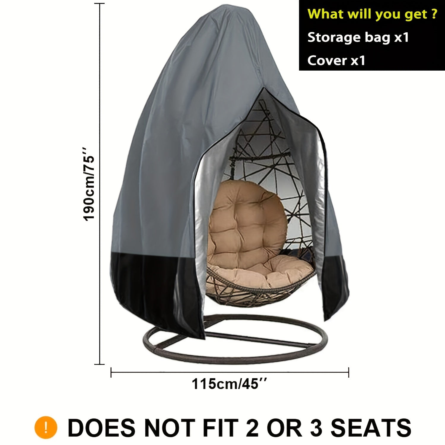 Waterproof Double Hanging Swing Egg Chair Cover Outdoor