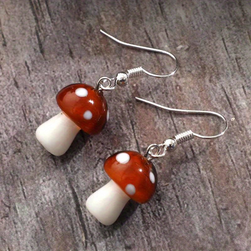 Vintage Gothic Mushroom Earrings Women Men
