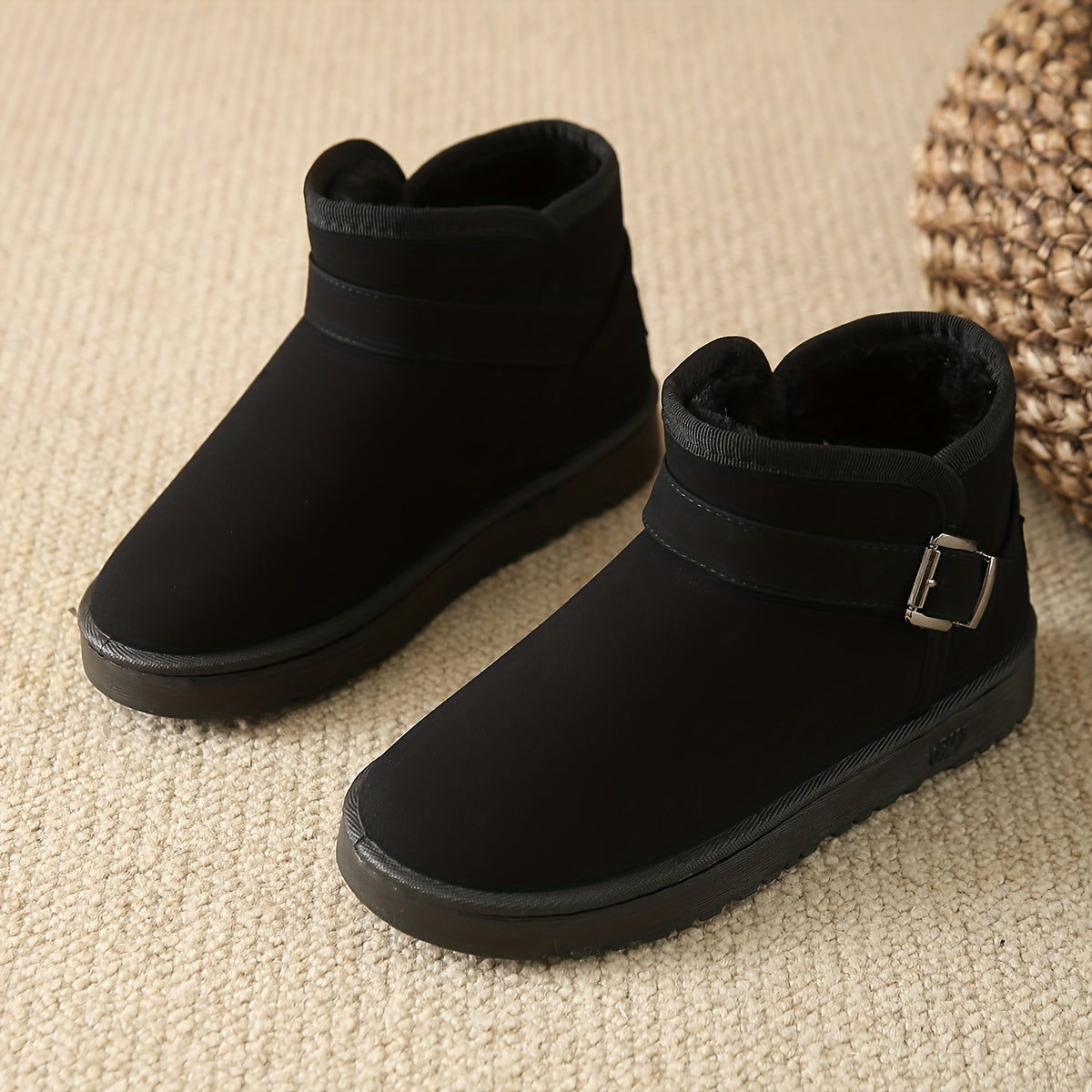Women's Waterproof Snow Boots Faux Fur Lined Non-slip Platform Short Boots