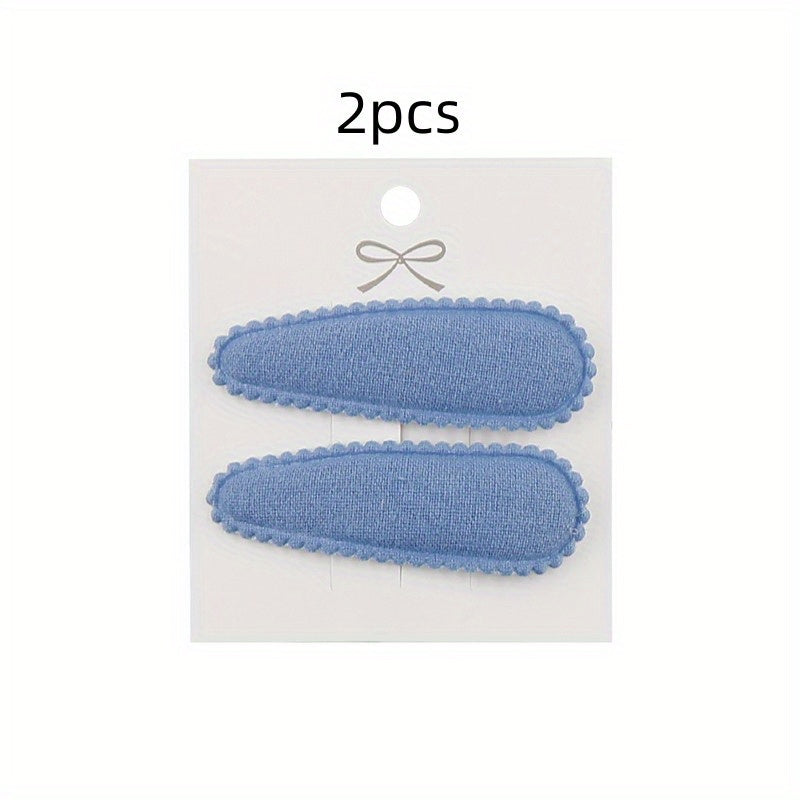 2pcs Embroidered Flower Hair Clips Sweet Hair Accessories