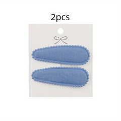 2pcs Embroidered Flower Hair Clips Sweet Hair Accessories