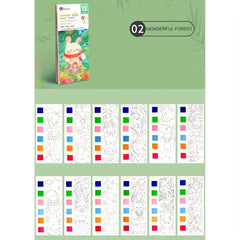 12pcs Watercolor Coloring Book with Paint Pens