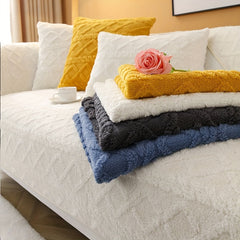 Jacquard Sofa Slipcover Plush Couch Cover Universal Furniture Protector