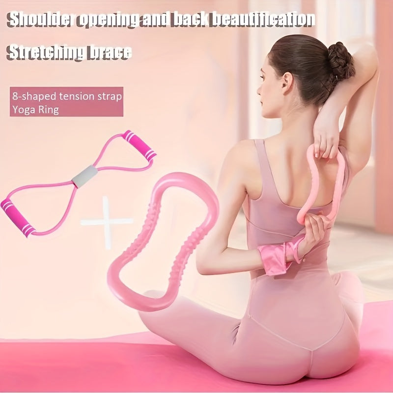 2pcs Elastic Resistance Band 8 Levels Full Body Workout Home Gym Pilates Yoga