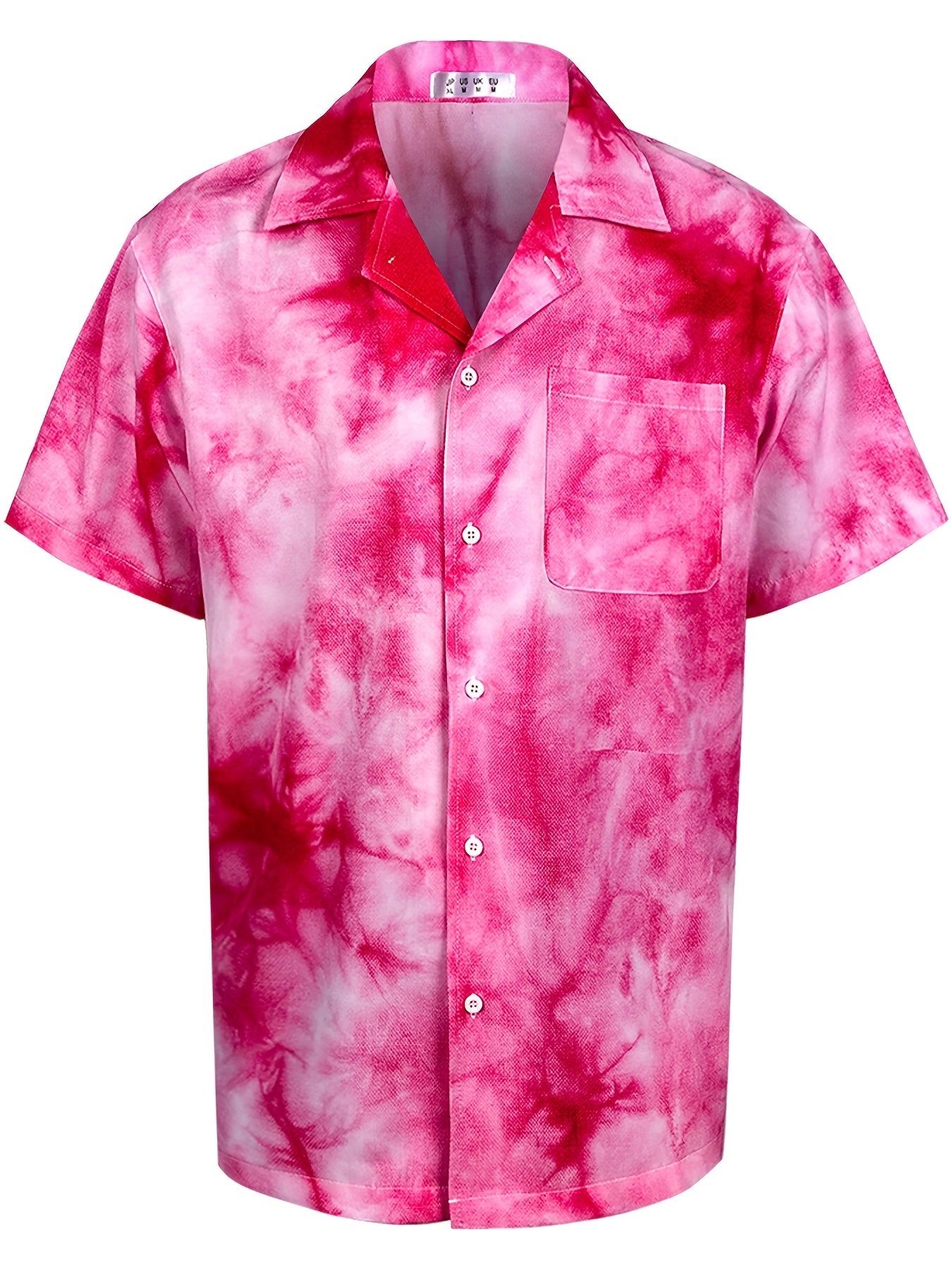 Spiral Dye Hawaiian Shirt Men's Casual Button Up Short Sleeve Shirt
