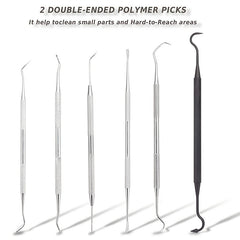 Gun Cleaning Brushes & Picks Kit - Brass, Nylon, Stainless Steel, & Polymer