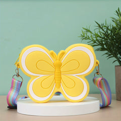 Butterfly Silicone Coin Purse Zipper Crossbody Bag Messenger Bag