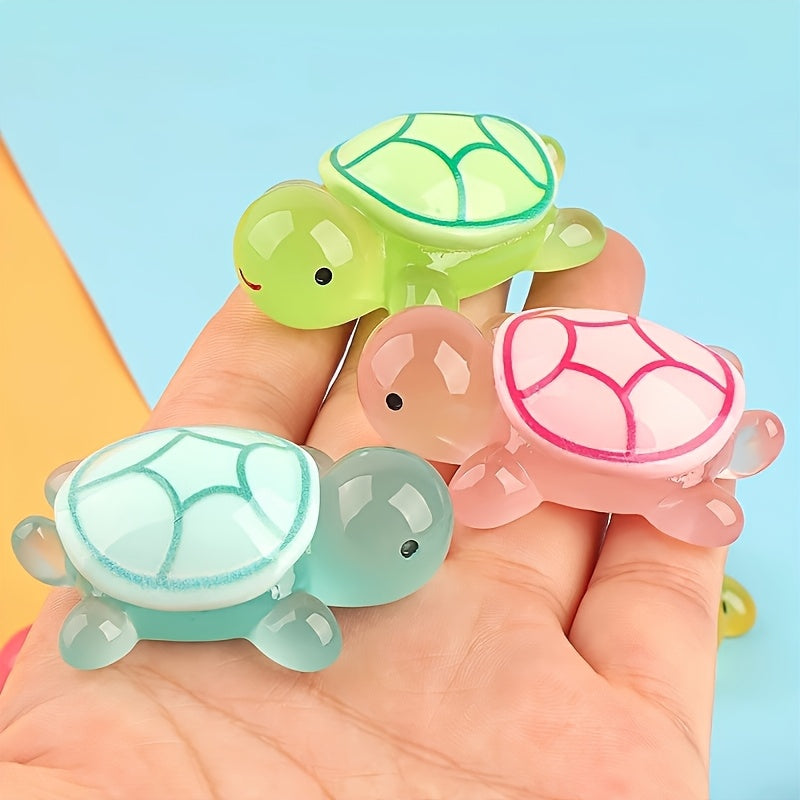 6pcs Glow in the Dark Turtle Figurines for Room Decor