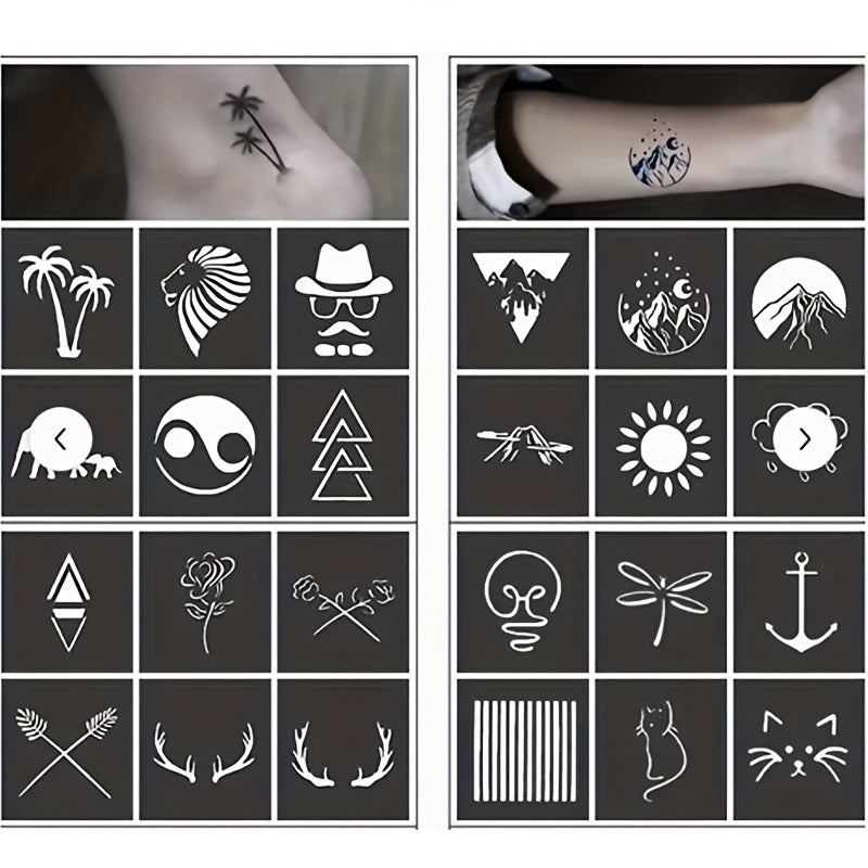20 Sheets Tattoo Stencil Kit Reusable Airbrush Temporary Tattoos Stencils