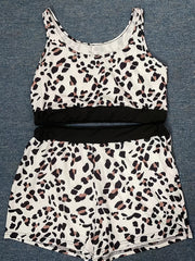  Leopard Print Tank Bra & Shorts Underwear Set