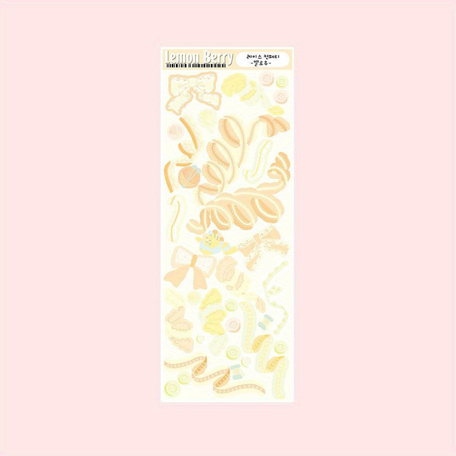Waterproof Lace Bowknot Stickers for Journals & Crafts, Pastel Colors