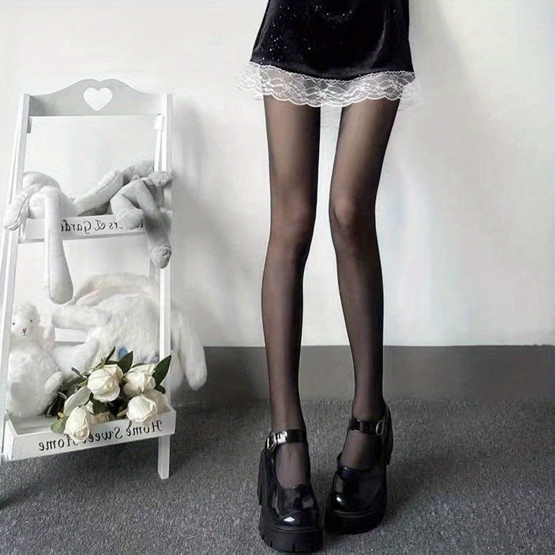 2 Pack High Waist Sheer Footed Pantyhose Women's Stockings