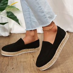 Women's Platform Espadrille Loafers Round Toe Slip-On Flats