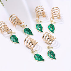 Enamel Leaf Hair Ring For Dreadlock Alloy Hair Cuff Hair Jewelry Accessories