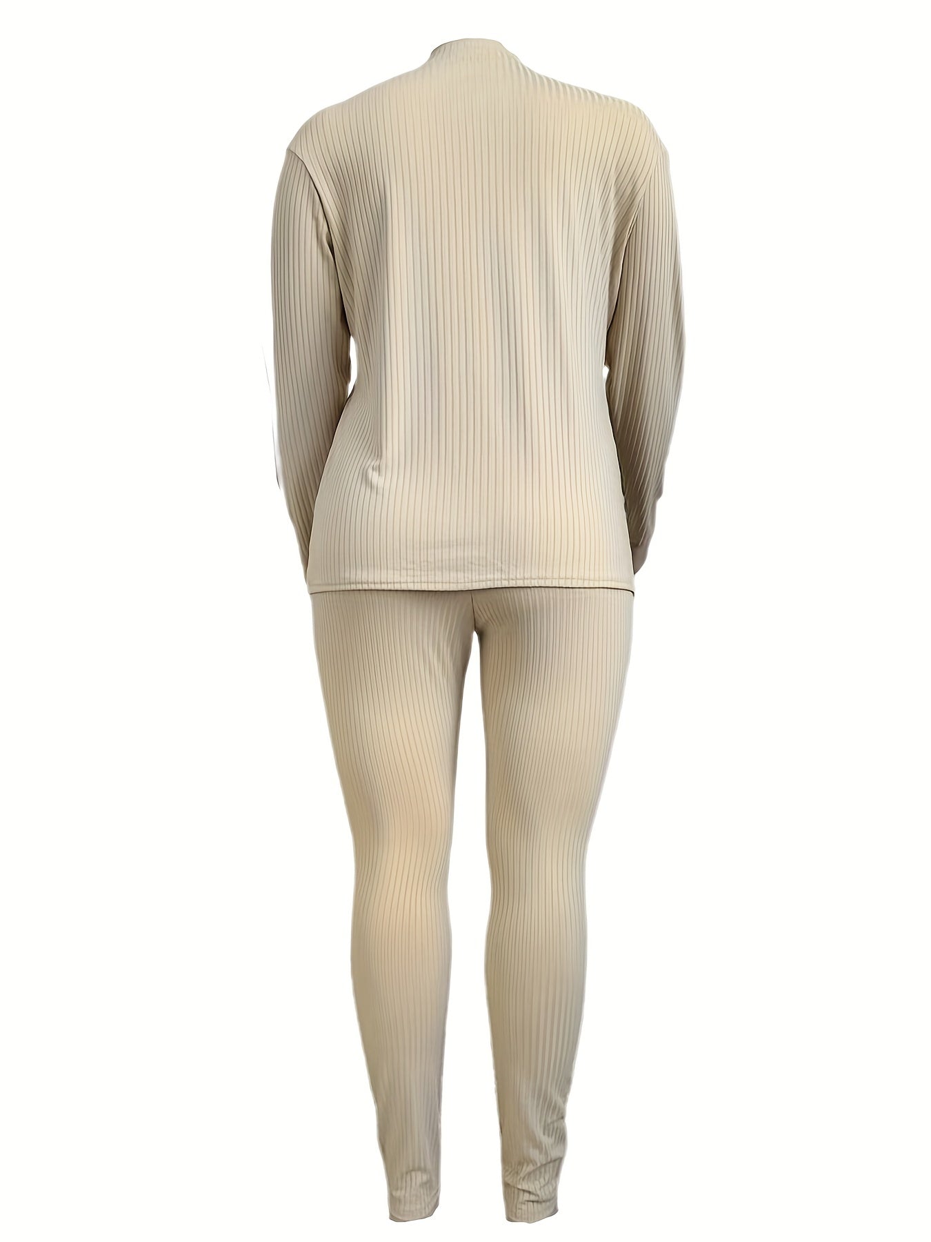  Ribbed Long Sleeve Top & Leggings Set