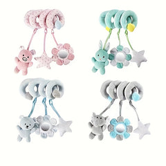 Cartoon Animal Rattle Sensory Toy for Babies Clip on Car Seat & Stroller Toys