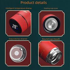 16oz Insulated Stainless Steel Water Cup with Digital Temp Display