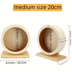 Quiet Wooden Hamster Wheel for Small Pets