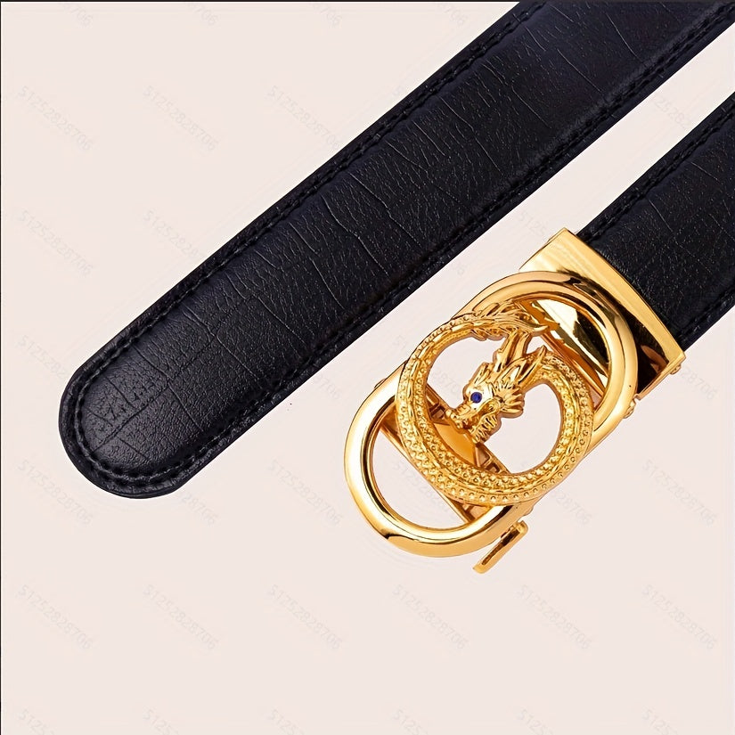 Golden Dragon Stone Pattern Belt For Men