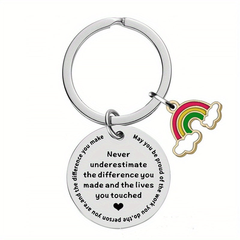 Stylish Metal Key Chain Pendant Gift for Teachers Colleagues Coworkers