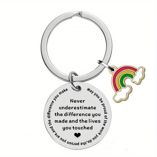 Stylish Metal Key Chain Pendant Gift for Teachers Colleagues Coworkers
