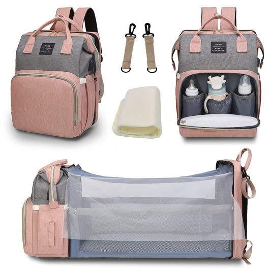 Diaper Bag Backpack with Changing Station Large Capacity Waterproof Sunshade