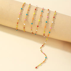 1pc 1M Colorful Drip Oil Chain Necklace Bracelet Waist Chain Red Stainless Steel