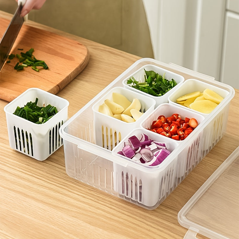 Kitchen Scallion Storage Box 6-in-1 Fresh Keeping Container