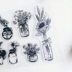 8 Styles Flower Transparent Stamp Seal for Card Making Decoration DIY Scrapbook