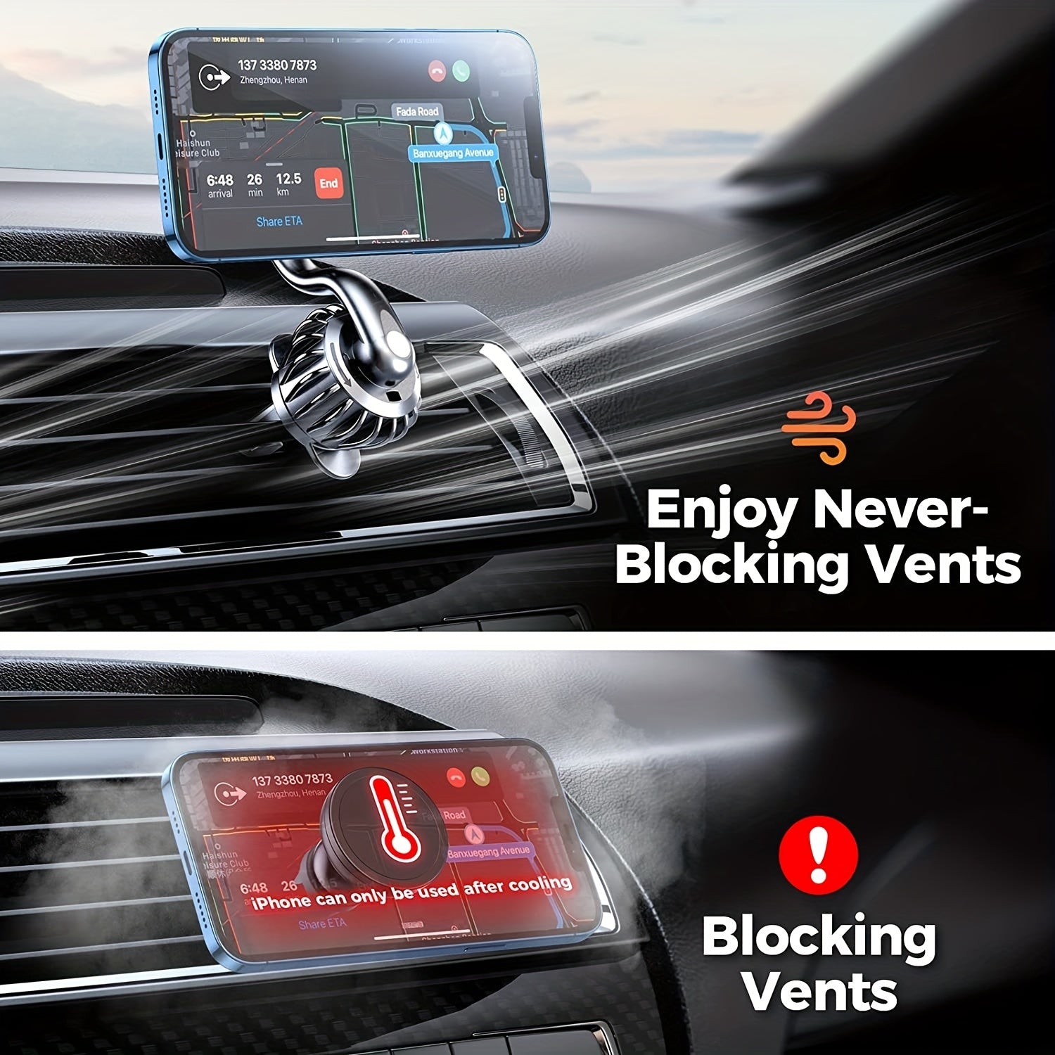 360 Rotate Arm Universal Car Vent Phone Mount
