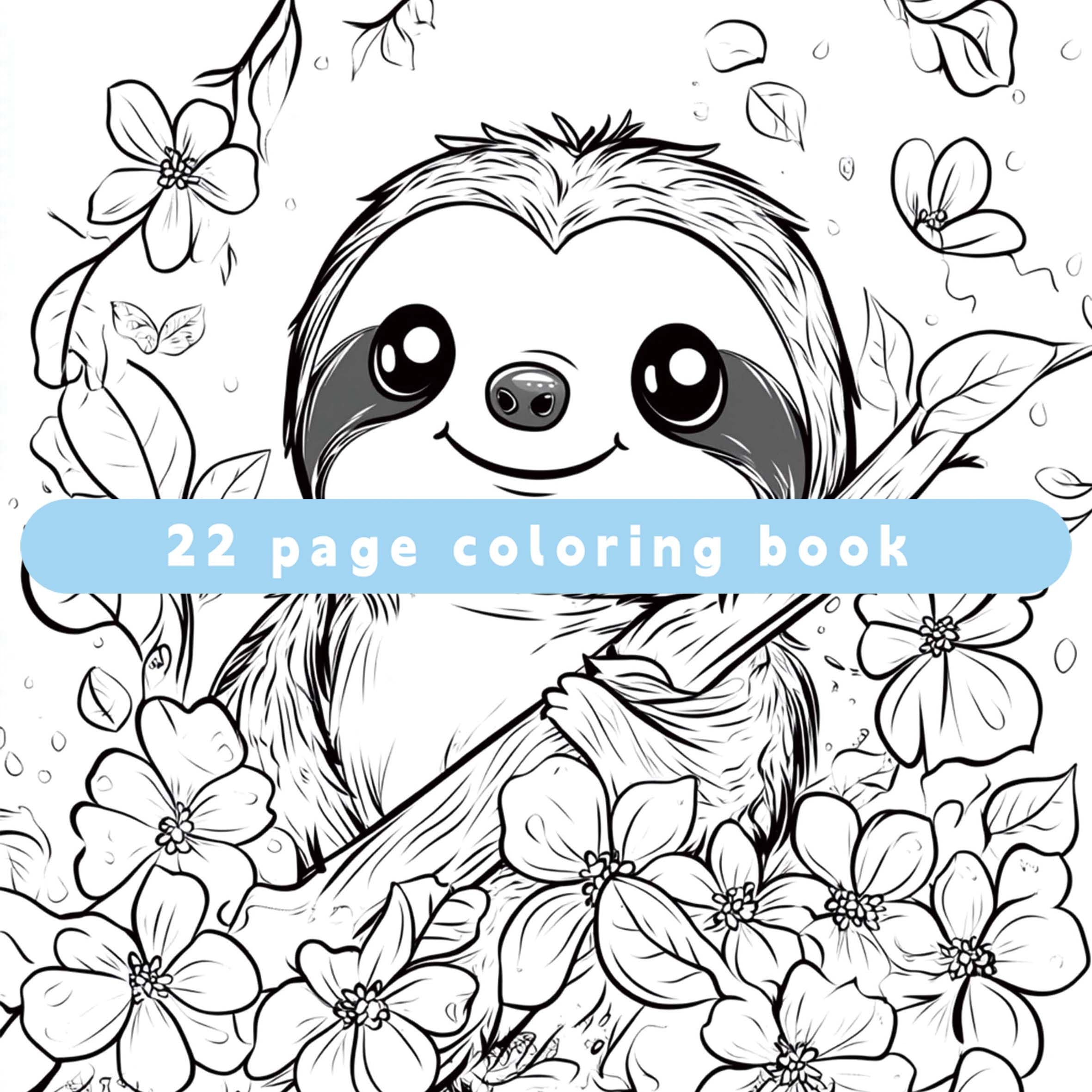 XF Sloth Coloring Book 22 Pages Adult Relaxation