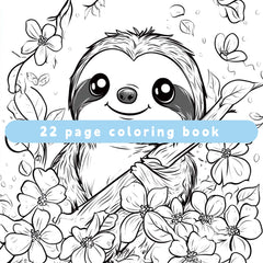 XF Sloth Coloring Book 22 Pages Adult Relaxation