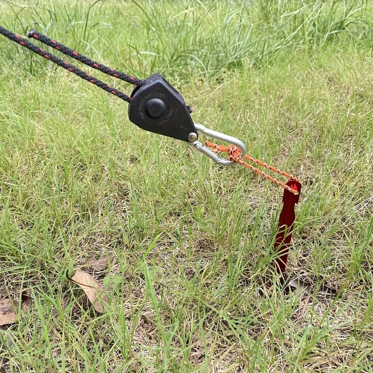 Adjustable Rope Buckle Tent Pulley Adjuster Hooks Camping