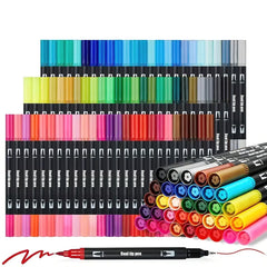 72 Dual Tip Brush Pens Fine Broad Tips Calligraphy Sketching Pens