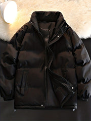 Men's Thickened Cotton Padded Jacket Lamb Fleece Warm Coat Winter