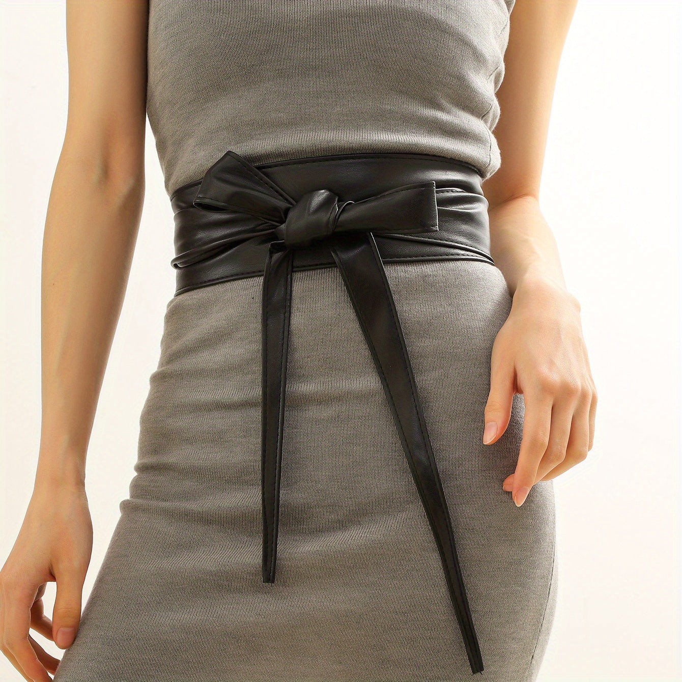 Vintage Bowknot Sash Belt PU Girdle Dress Belts Boho Cinch Waist Band