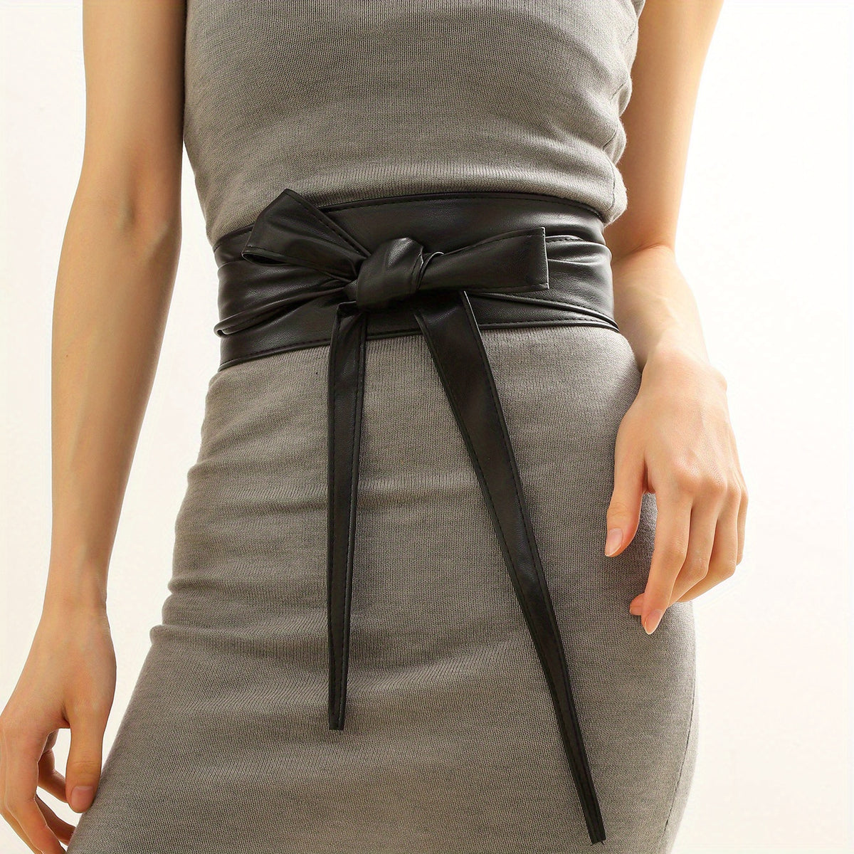 Vintage Bowknot Sash Belt PU Girdle Dress Belts Boho Cinch Waist Band