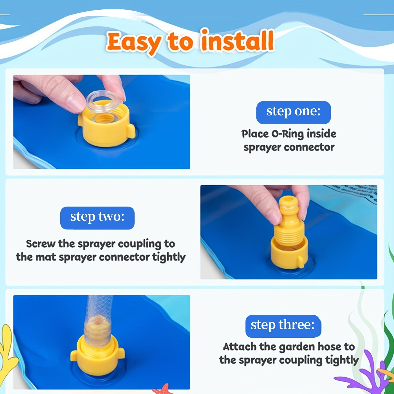 Alphabet Water Spray Pad for Kids - Inflatable Sprinkler Pool